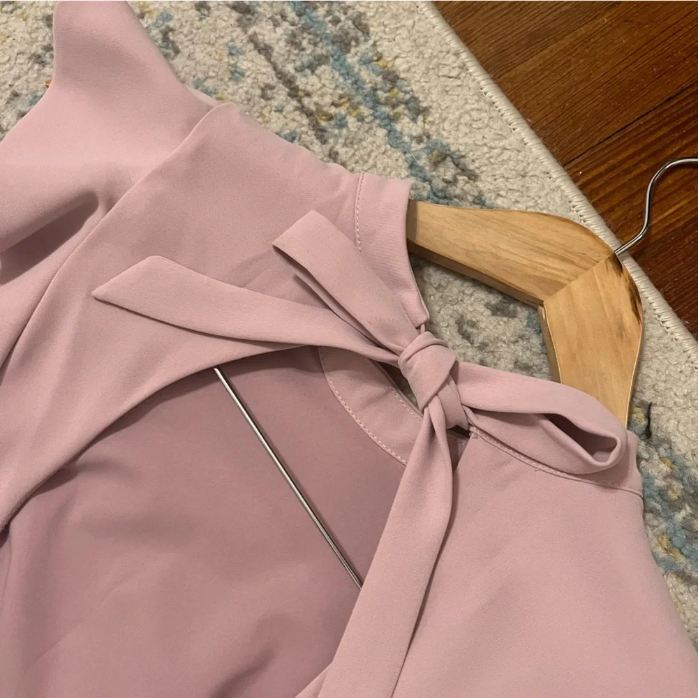Adelyn Rae Ina Ruffle blush shift dress - Picture 5 of 6